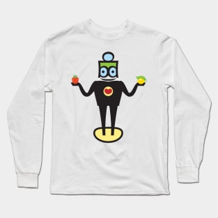 Robot Doctor Holding Healthy Fruit Long Sleeve T-Shirt